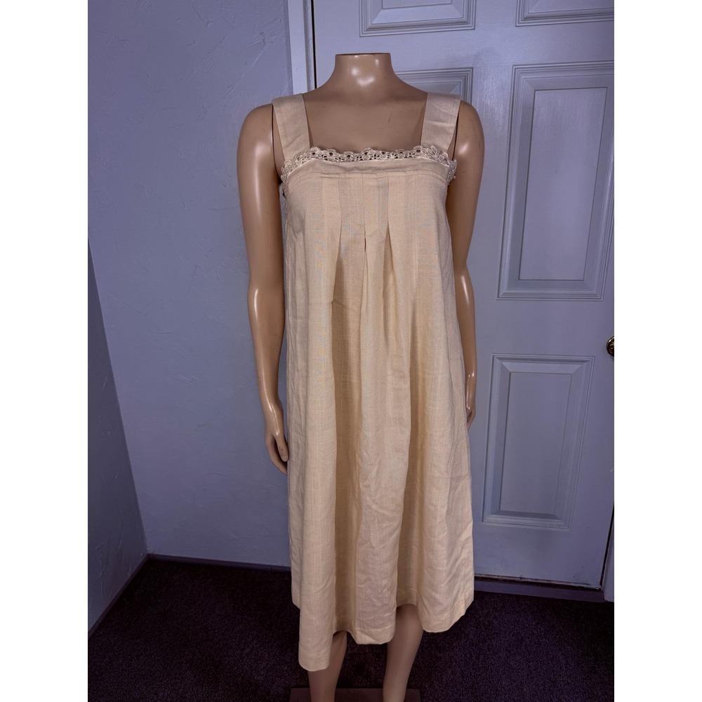 Vintage 70s Mary jane By Corey Women Dress 4 Lace Embroidered Eyelet A-line RR28